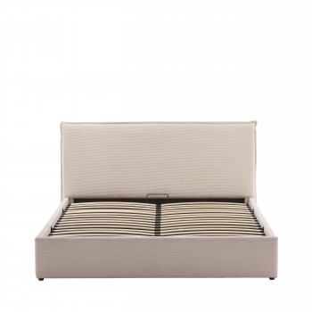 Cama - Lit coffre en velours côtelé 140x190cm