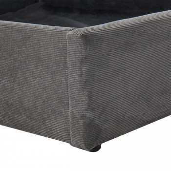 Cama - Lit coffre en velours côtelé 180x200cm