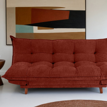 Luma - Canapé convertible 3 places en tissu chenille