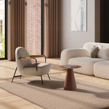 Celeste - Table d'appoint ronde en verre trempé et métal ø45cm