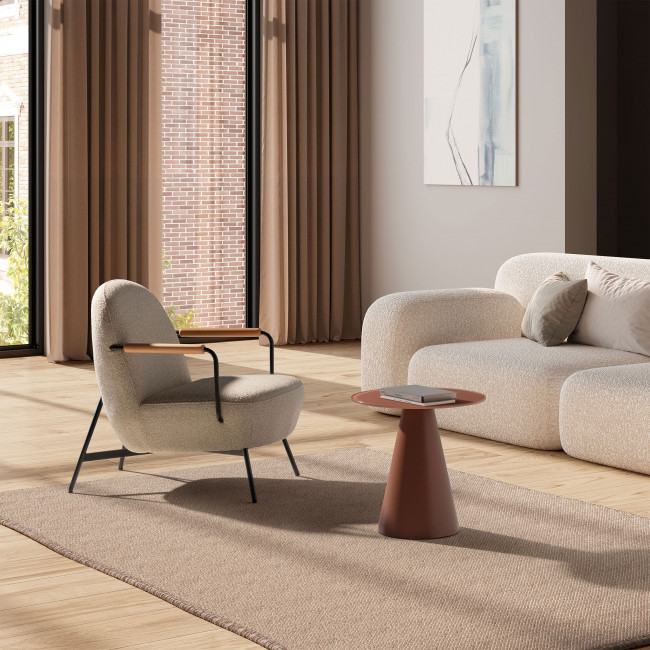 Celeste - Table d'appoint ronde en verre trempé et métal ø45cm