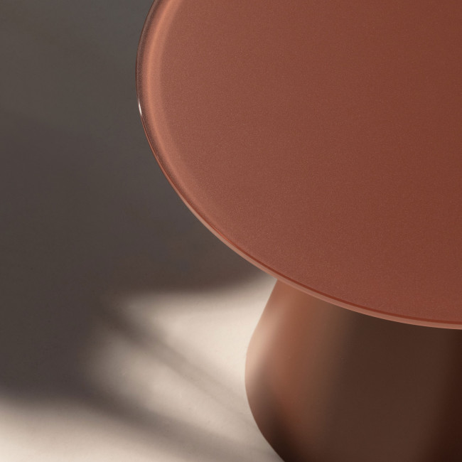 Celeste - Table d'appoint ronde en verre trempé et métal ø45cm