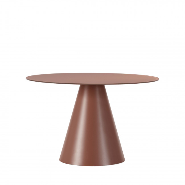 Celeste - Table à manger 4 personnes ronde en verre trempé et métal ø120cm