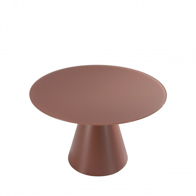 Celeste - Table à manger 4 personnes ronde en verre trempé et métal ø120cm