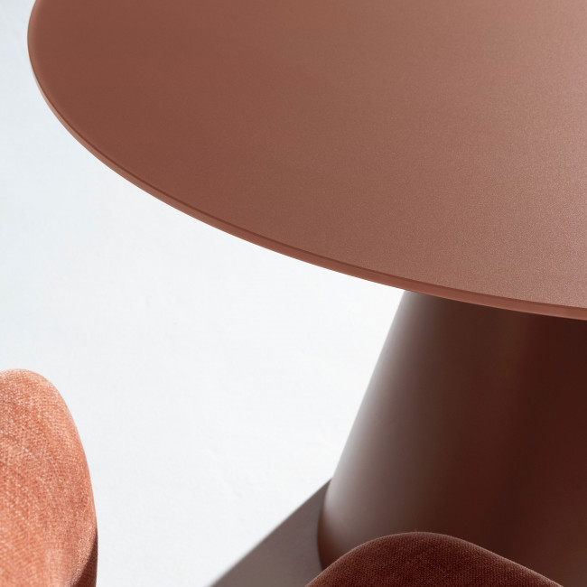 Celeste - Table à manger 4 personnes ronde en verre trempé et métal ø120cm