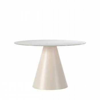 Celeste - Table à manger 4 personnes ronde en verre trempé et métal ø120cm