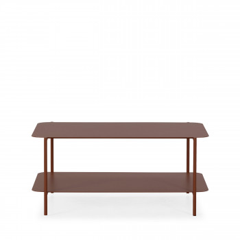 Judith - Table basse rectangulaire en métal à double plateau