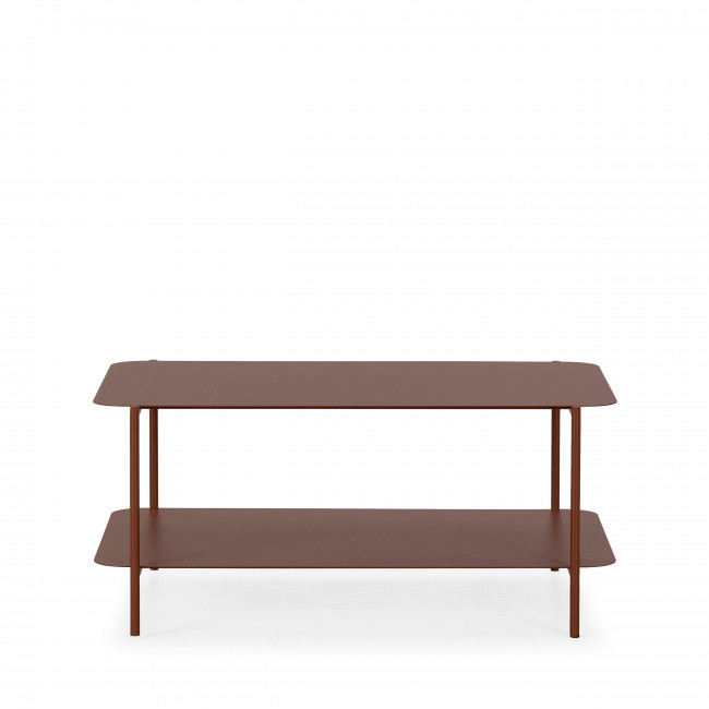 Judith - Table basse rectangulaire en métal à double plateau