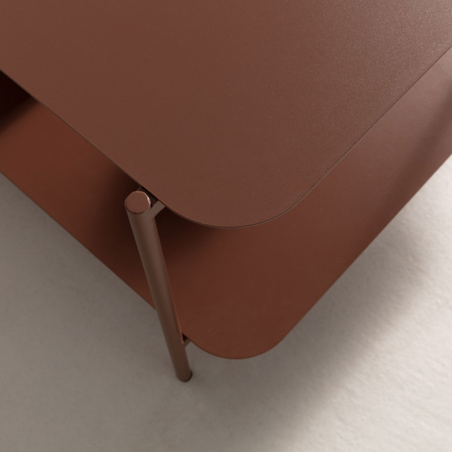 Judith - Table basse rectangulaire en métal à double plateau