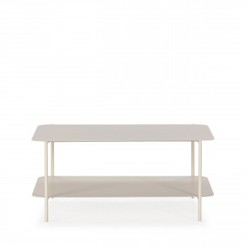 Judith - Table basse rectangulaire en métal à double plateau