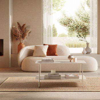 Judith - Table basse rectangulaire en métal à double plateau