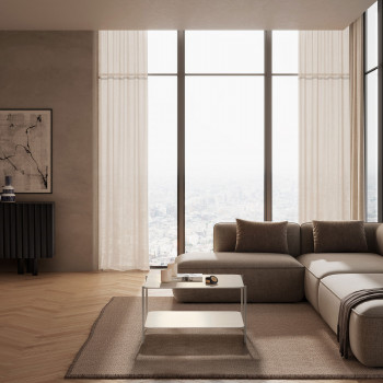 Judith - Table basse en métal à double plateau