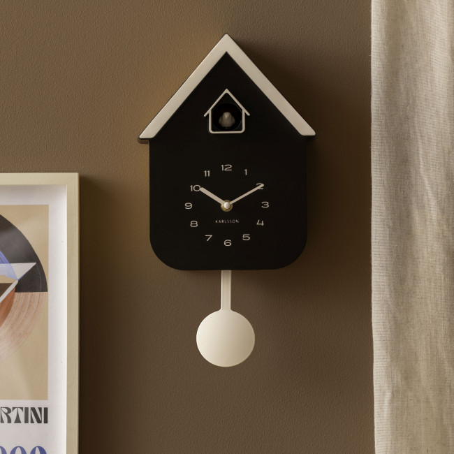 Dupla Color Cuckoo - Horloge murale en métal avec coucou