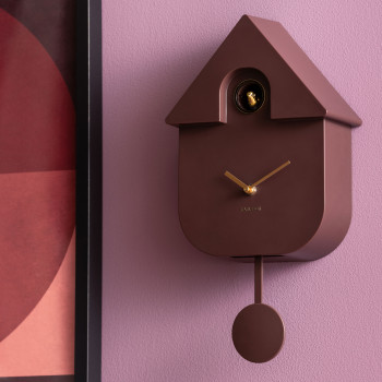 Modern cuckoo oro - Horloge murale en métal avec coucou