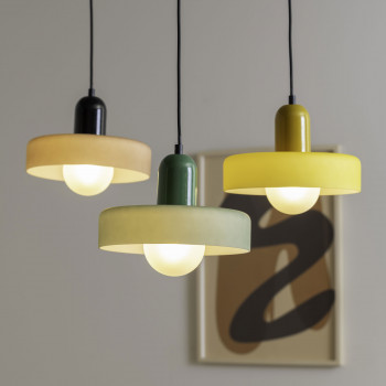 Opaco Grato - Suspension en métal avec abat-jour cylindrique