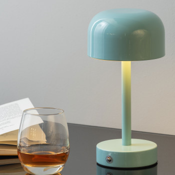 James - Lampe de table en métal avec abat-jour cylindrique
