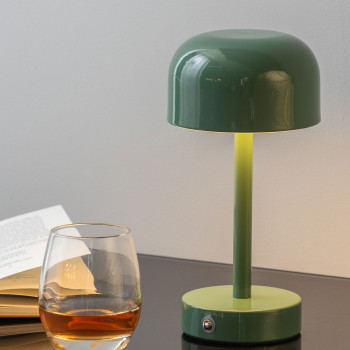 James - Lampe de table en métal avec abat-jour cylindrique
