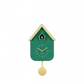Dupla Color Cuckoo - Horloge murale en métal avec coucou