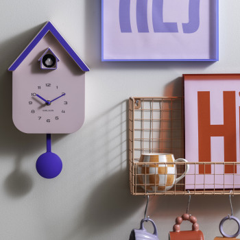 Dupla Color Cuckoo - Horloge murale en métal avec coucou