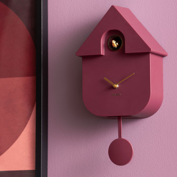 Modern cuckoo oro - Horloge murale en métal avec coucou