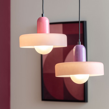 Opaco Grato - Suspension en métal avec abat-jour cylindrique