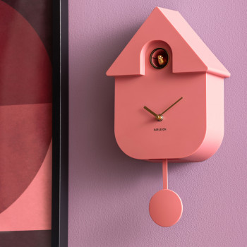 Modern cuckoo oro - Horloge murale en métal avec coucou