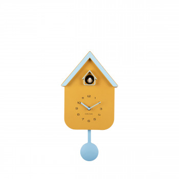 Dupla Color Cuckoo - Horloge murale en métal avec coucou