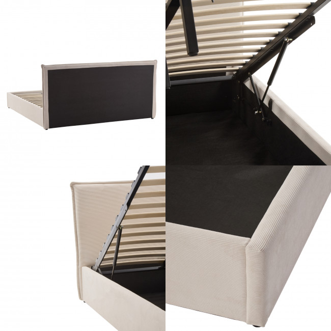 Cama - Lit coffre en velours côtelé 180x200cm