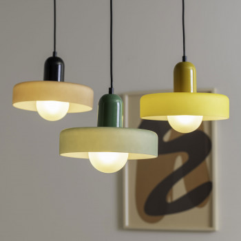 Opaco Grato - Suspension en métal avec abat-jour cylindrique