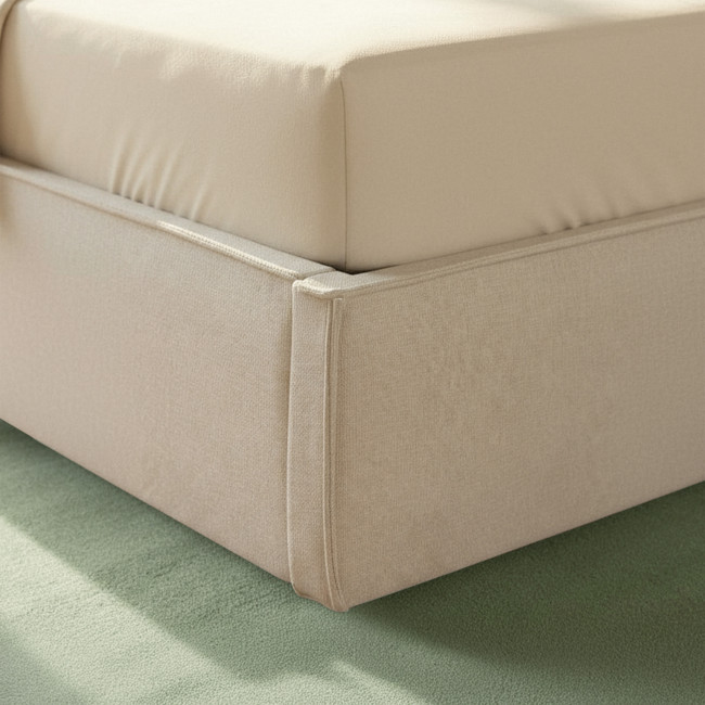 Liberio - Lit coffre en tissu 140x190cm