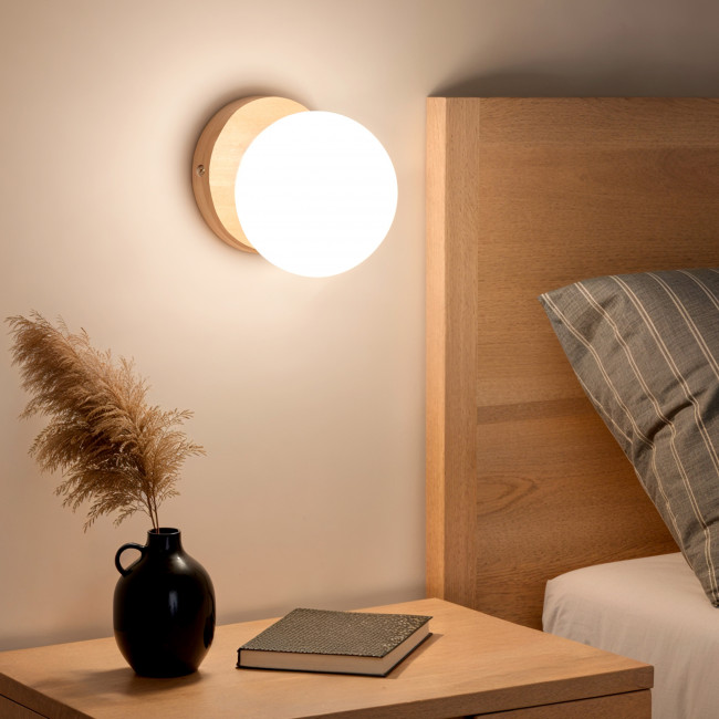 Paulo - Applique murale en bois et verre