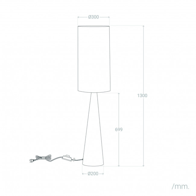 Axis - Lampadaire en métal et tissu H130cm