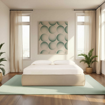 Liberio - Lit coffre en tissu 160x200cm