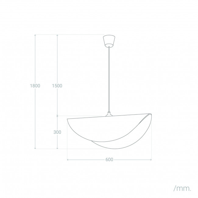Mae - Suspension organique en feutre 60x30cm