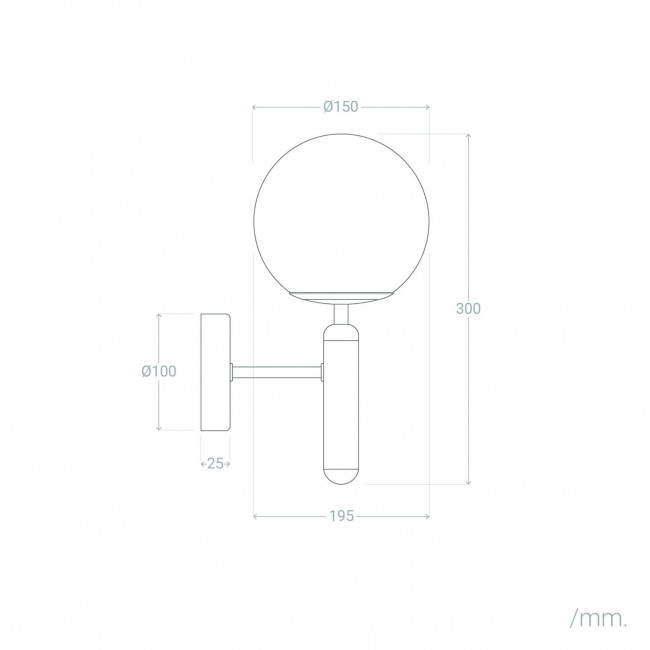 Tao - Applique murale en métal et verre 