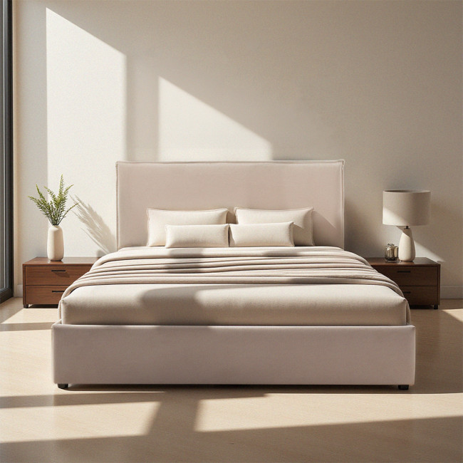 Cama - Lit coffre en velours côtelé 180x200cm