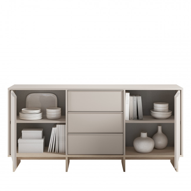 Harriet - Buffet 2 portes 3 tiroirs en bois et métal L176cm