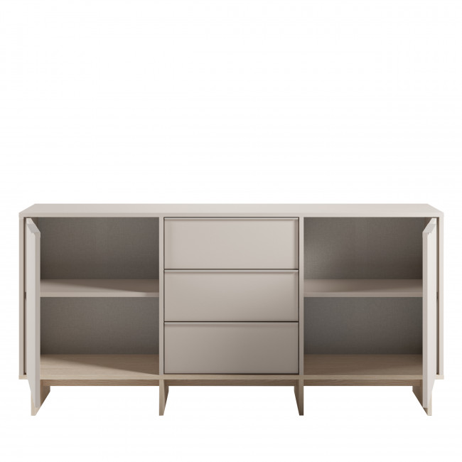 Harriet - Buffet 2 portes 3 tiroirs en bois et métal L176cm