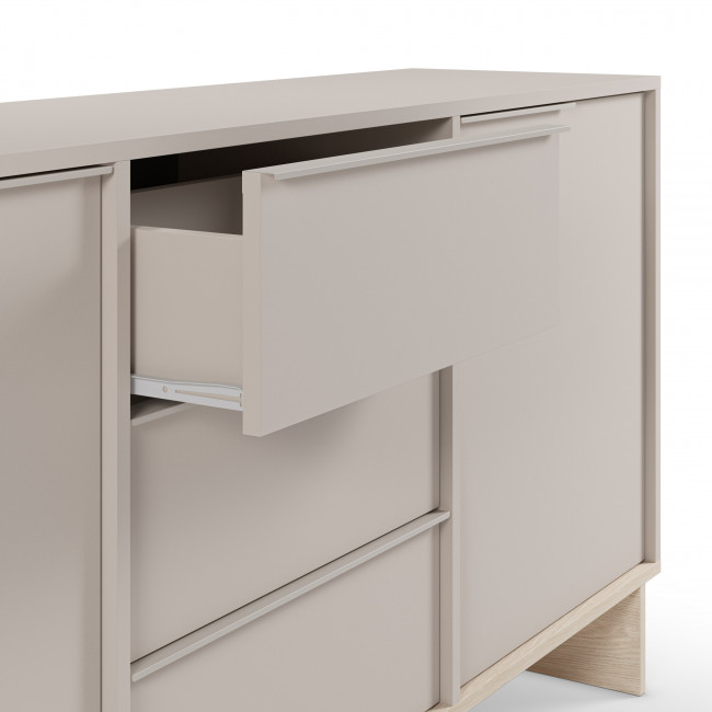 Harriet - Buffet 2 portes 3 tiroirs en bois et métal L176cm