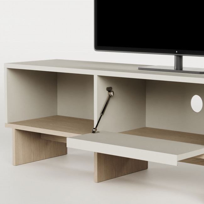 Harriet - Meuble TV 1 porte en bois et métal L170cm