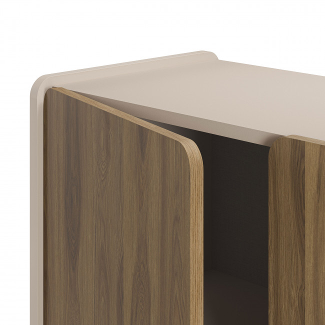 Enara - Buffet haut 2 portes en bois H125cm