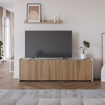 Enara - Meuble TV 4 portes en bois L180cm