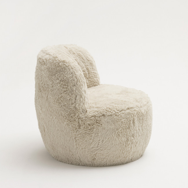 Mo - Fauteuil rond en fausse fourrure