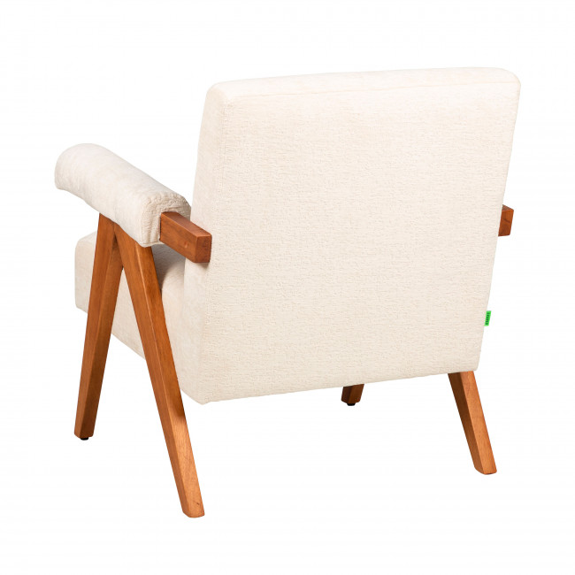 Veda - Fauteuil en tissu chenille et bois