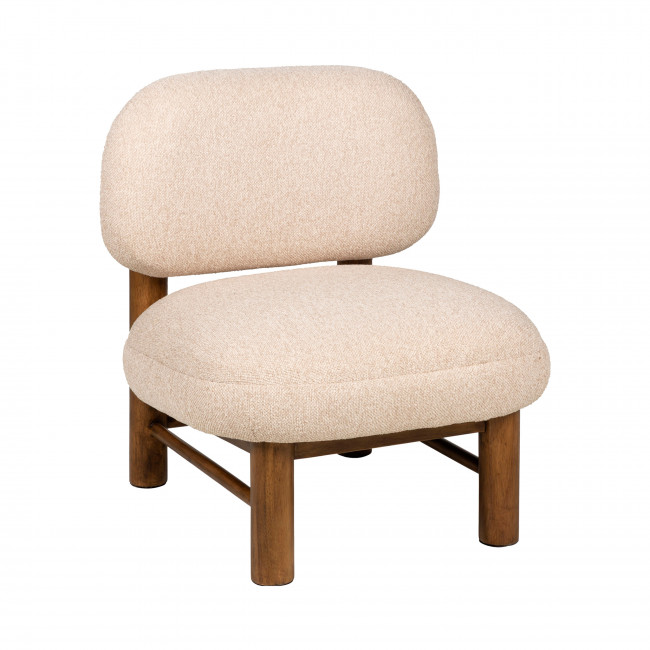 Nubo - Fauteuil en tissu bouclette et bois