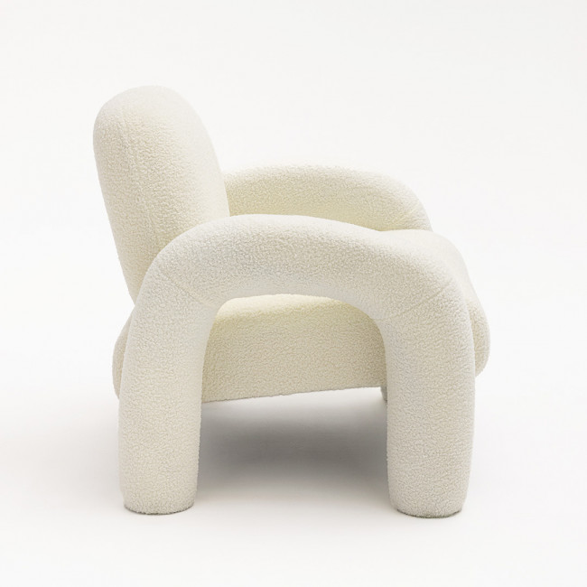 Mio - Fauteuil en tissu bouclette
