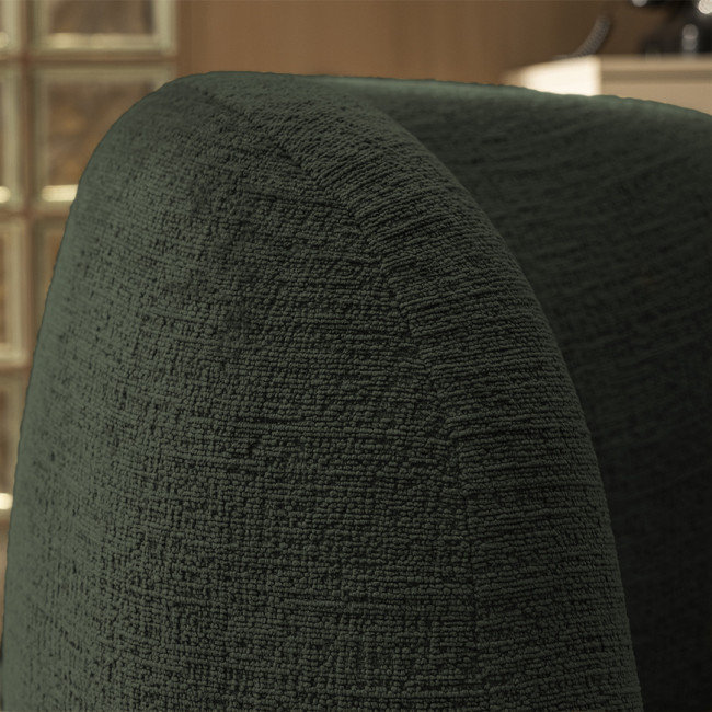 Mo - Fauteuil rond en tissu chenille
