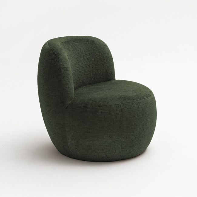 Mo - Fauteuil rond en tissu chenille