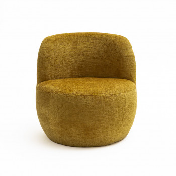 Mo - Fauteuil rond en tissu chenille