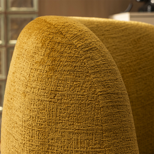 Mo - Fauteuil rond en tissu chenille
